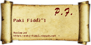 Paki Fidél névjegykártya